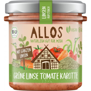 Allos Linsen-Aufstrich Grüne Linse Tomate Karotte,