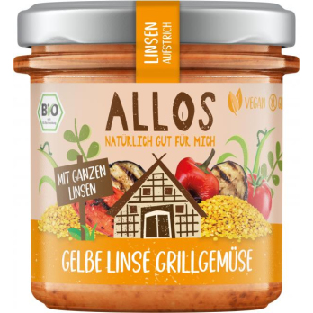 Allos Linsen-Aufstrich Gelbe Linse Grillgemüse, 14
