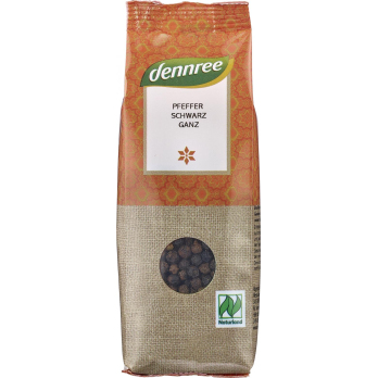 dennree Pfeffer schwarz, ganz, 65 gr Packung