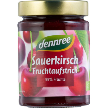 dennree Fruchtaufstrich Sauerkirsche, 340 gr Glas