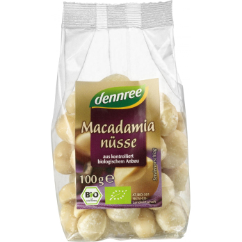 dennree Macadamianüsse, ganz, 100 gr Packung