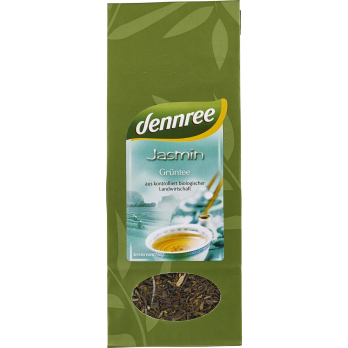 dennree Jasmin Grüntee, 100 gr Packung
