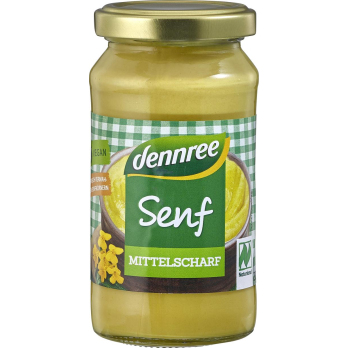 dennree Mittelscharfer Senf, 200 ml Glas
