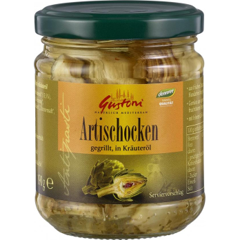Gustoni Artischockenhälften gegrillt, in Kräuteröl