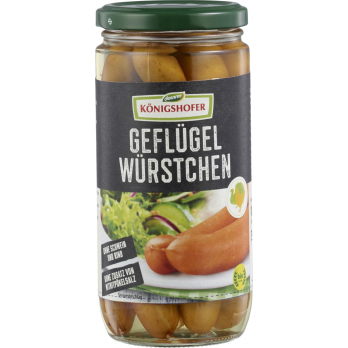 Königsh Geflügelwürstchen, 6 Stück, 380 gr Glas