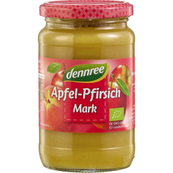 dennree Apfel-Pfirsichmark, 360 gr Glas