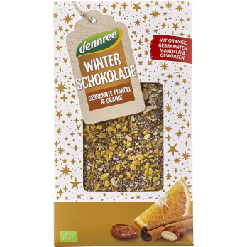 dennree Winterschokolade gebrannte Mandel-Orange,