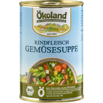 Ökoland Rindfleisch Gemüsesuppe, 400 gr Dose