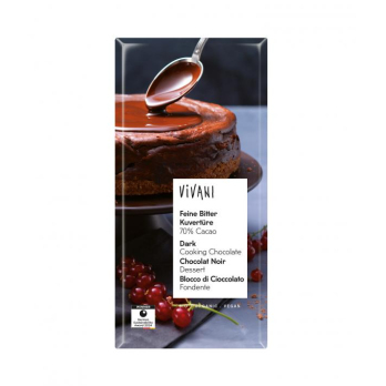 Vivani Feine Bitter Kuvertüre, 200 gr Stück