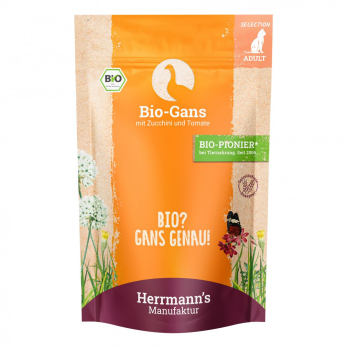 Herrmanns Katzen Pouche Gans mit Zucchini und Tom