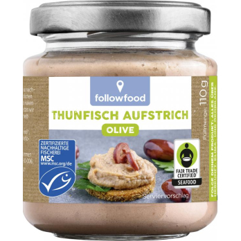 followfish Thunfisch-Creme Olive, 110 gr Glas