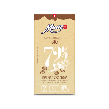 Munz Dunkle Schokolade Espresso 72%, 100 gr Stück