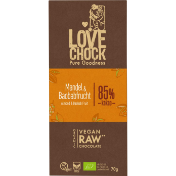 Lovechock Mandel & Baobab RAW Chocolate, 70 gr Stü