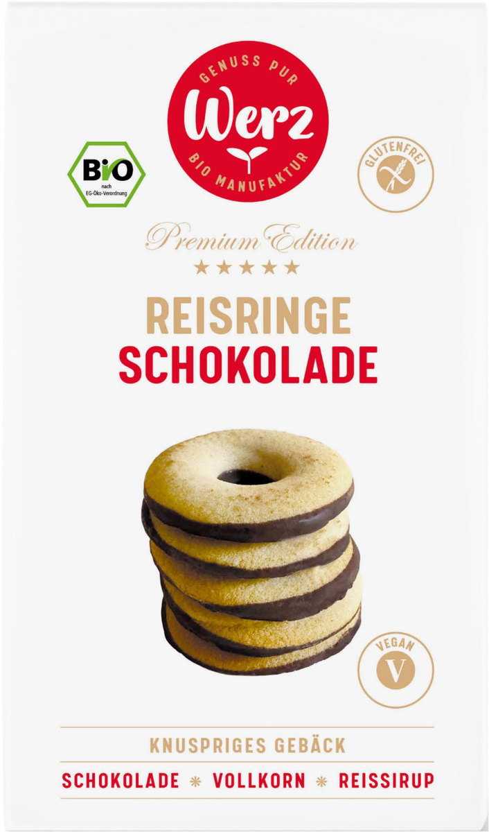 Werz Reis Ringe mit Schokolade glutenfrei 110 gr P