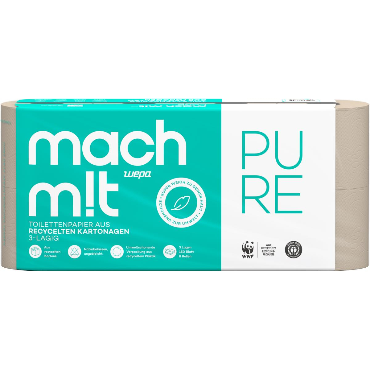 Wepa Mach mit Toilettenpapier, 3-lagig, 150 Blatt,