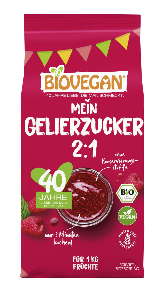 Biovegan Gelierzucker 2:1, 500 gr Packung