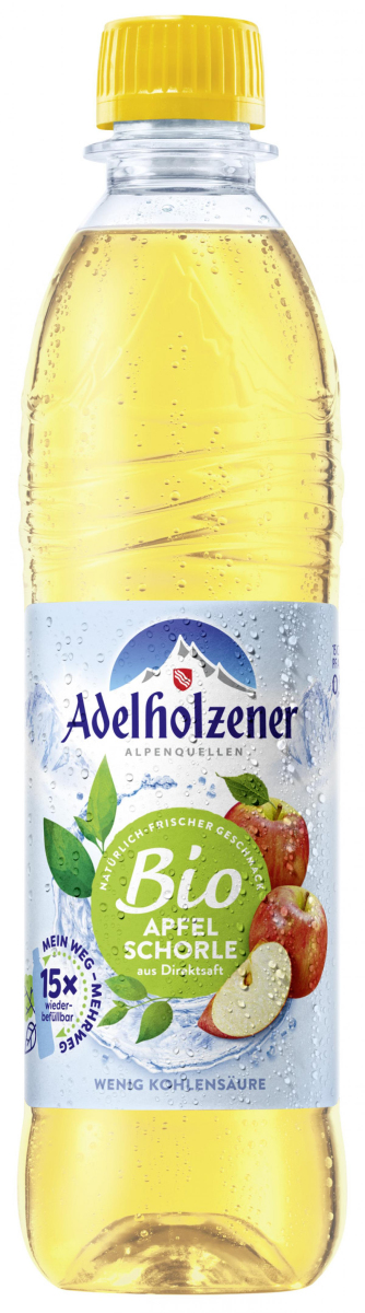 Adelholzener Alpenquellen Apfelschorle, 0,5 ltr PE