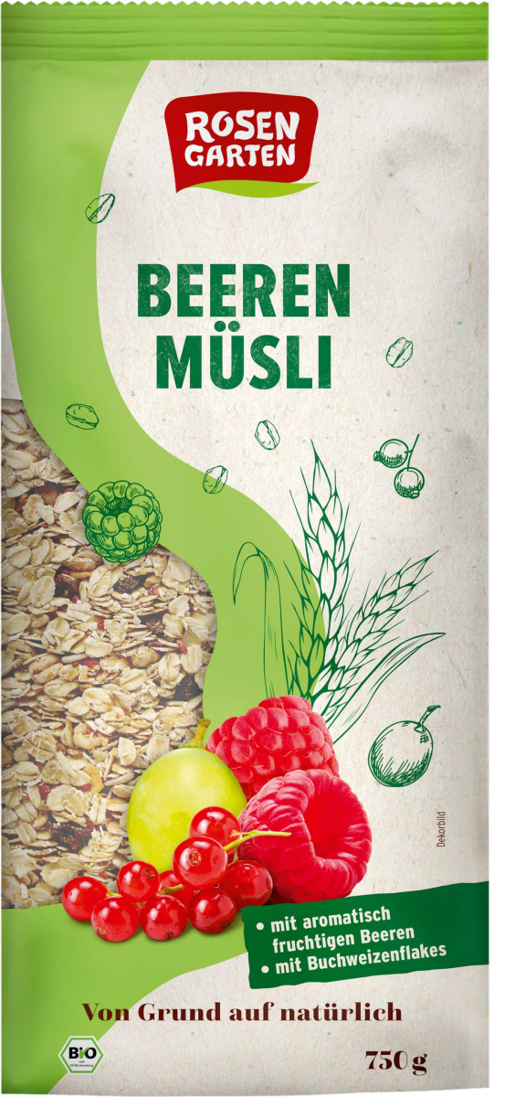 Rosengarten Beeren-Müsli, 750 gr Packung