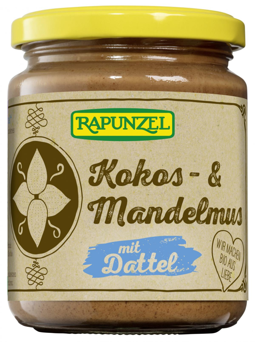 Rapunzel Kokos- & Mandelmus mit Dattel, 250 gr Gla