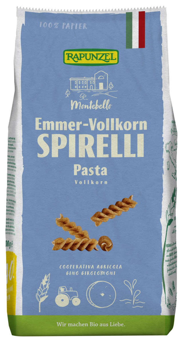 Rapunzel Emmer-Spirelli Vollkorn, 500 gr Packung
