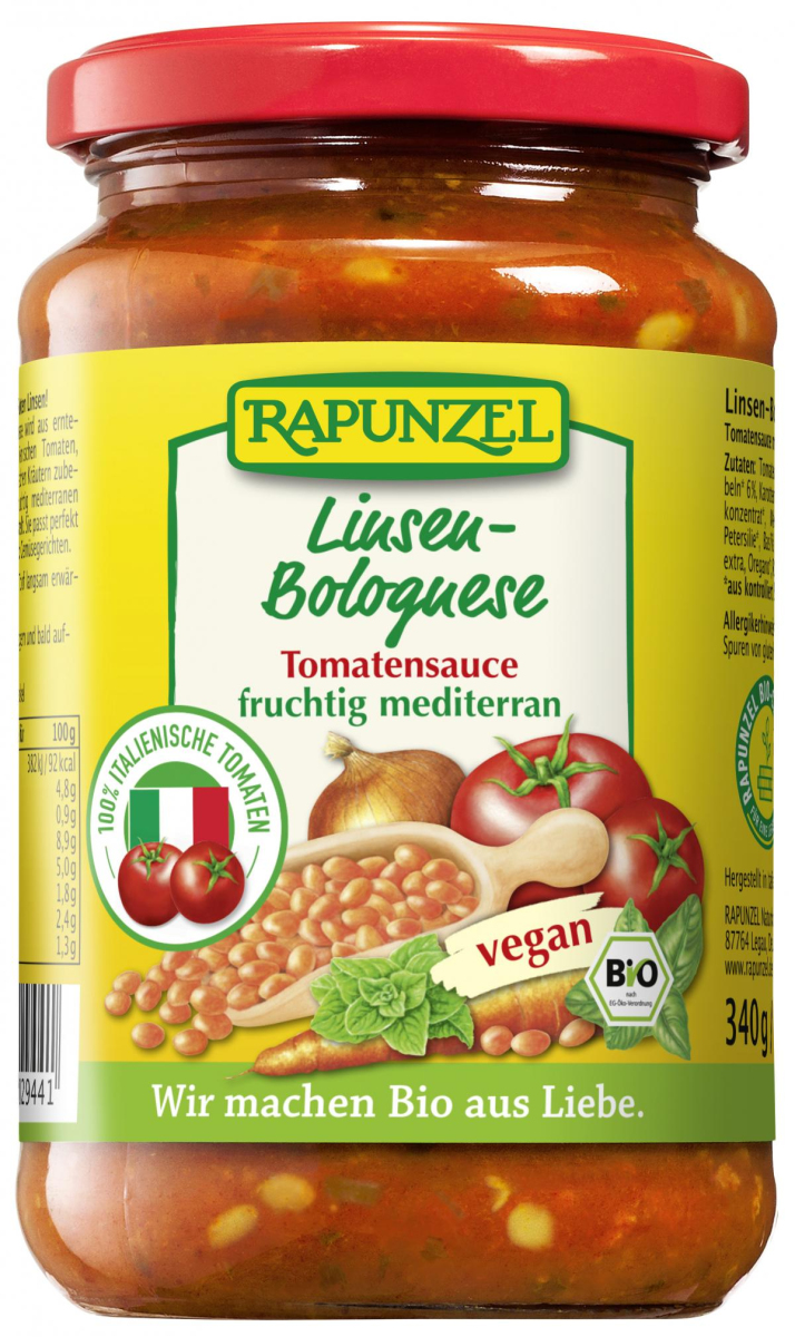 Rapunzel Tomatensauce Linsen-Bolognese vegan, 325