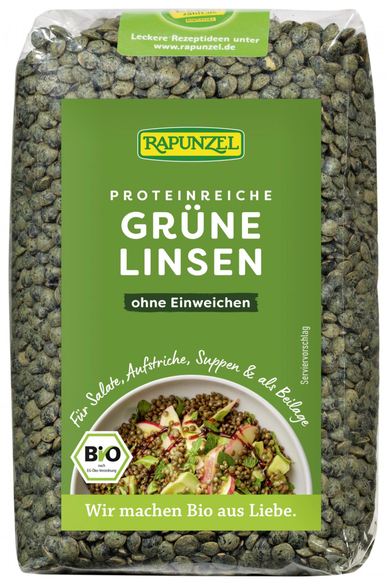 Rapunzel Grüne Linsen, 500 gr Packung