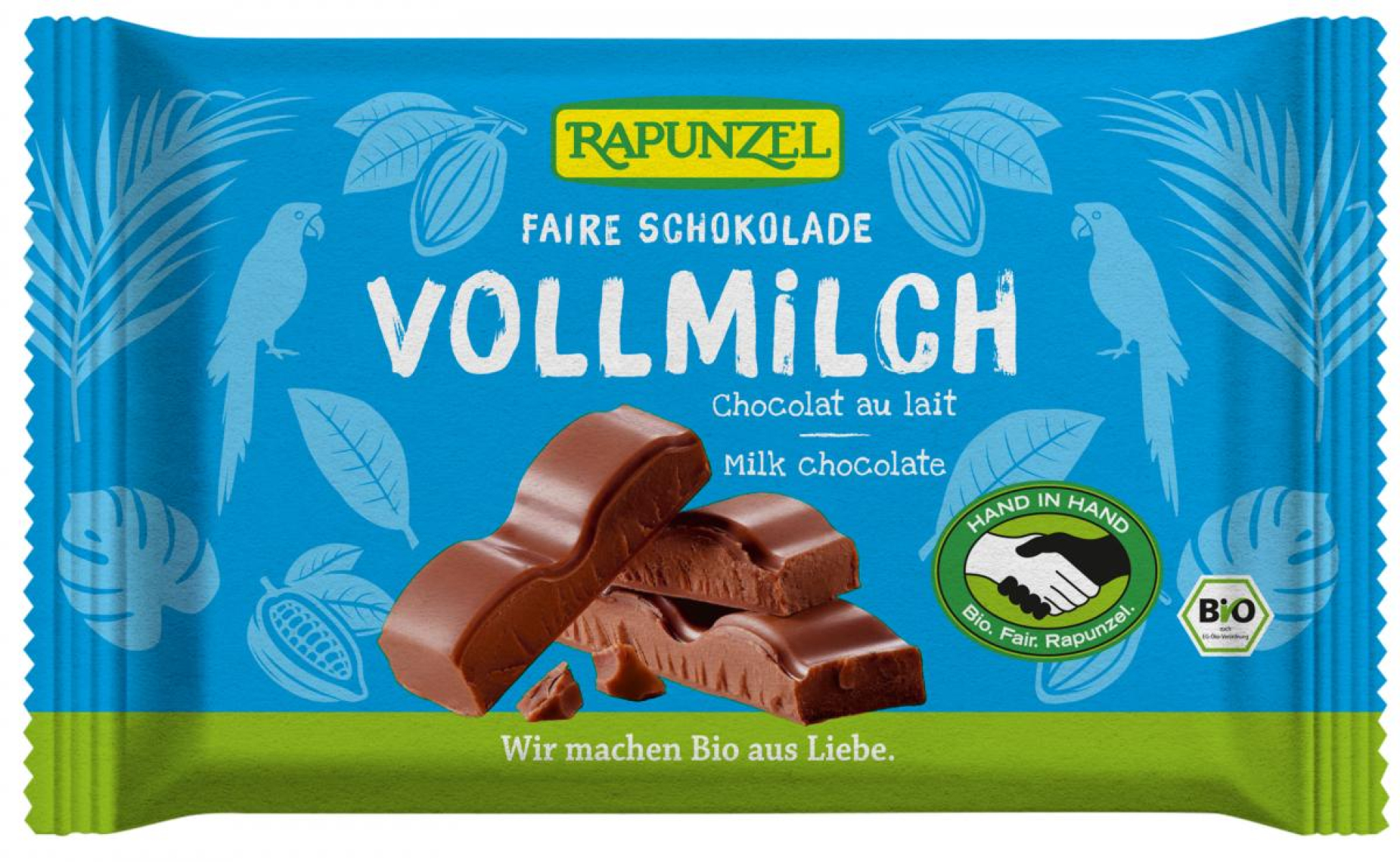 Rapunzel Vollmilch Schokolade HIH, 100 gr Stück