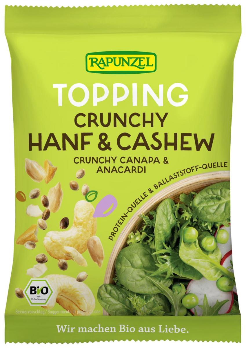Rapunzel Topping Crunchy Hanf, 100 g Packung