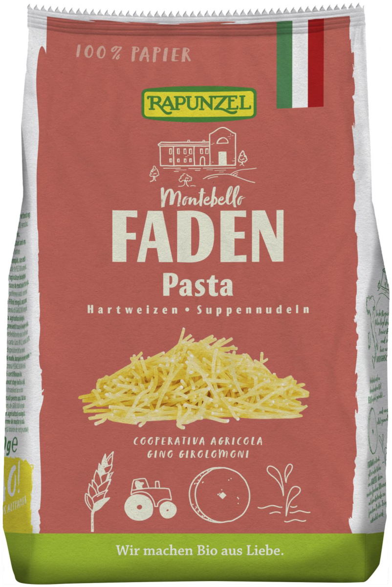 Rapunzel Faden Suppennudeln Semola, 250 gr Packung