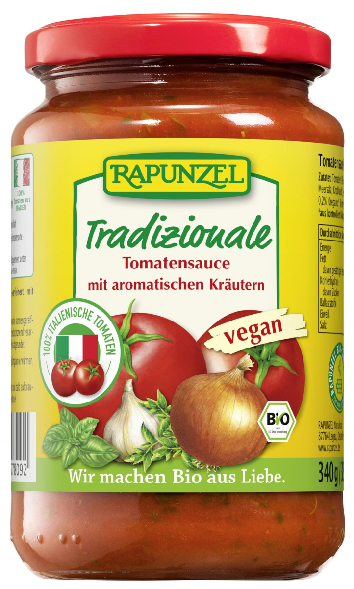 Rapunzel Tomatensauce Tradizionale, 335 ml Glas