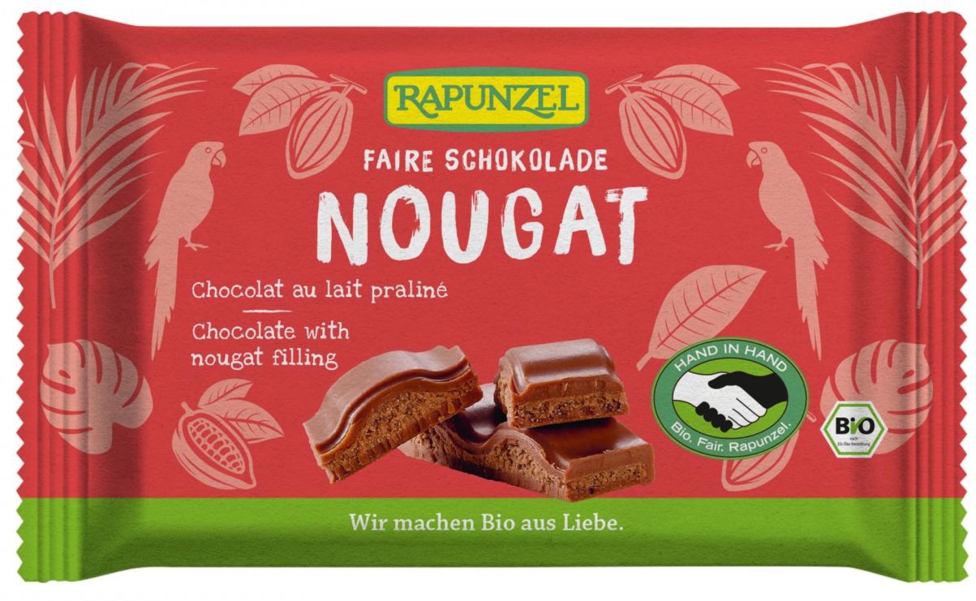 Rapunzel Nougat Schokolade HIH, 100 gr Stück