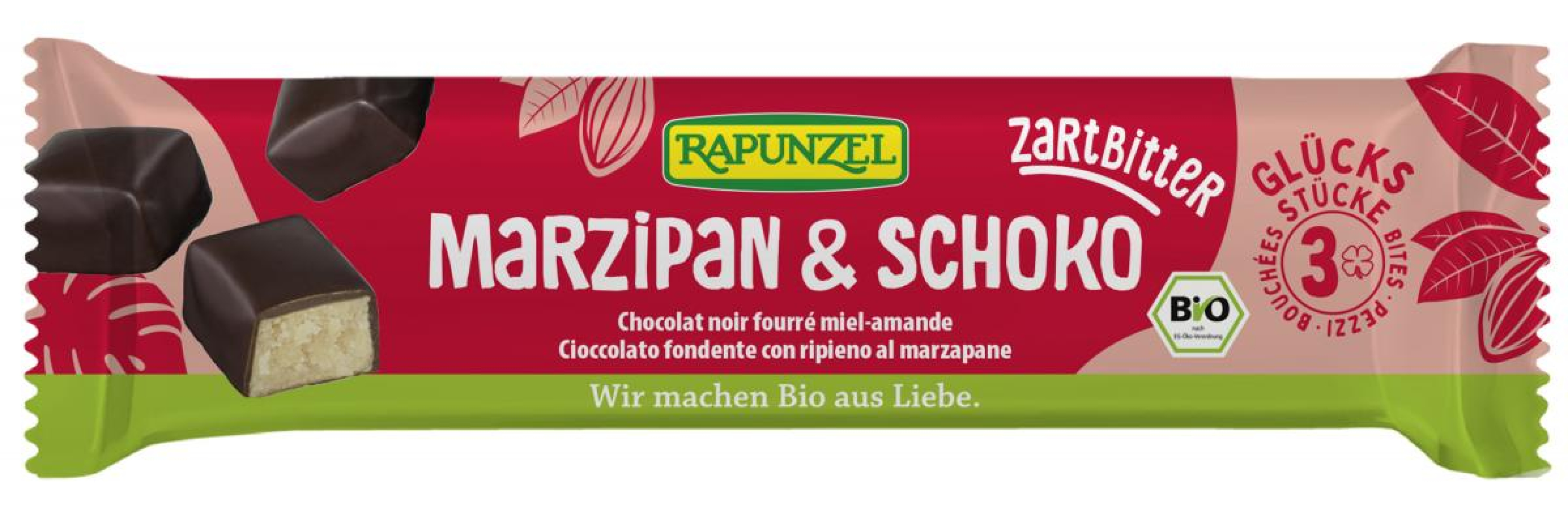 Rapunzel Marzipan-Happen Zartbitter, 50 gr Stück