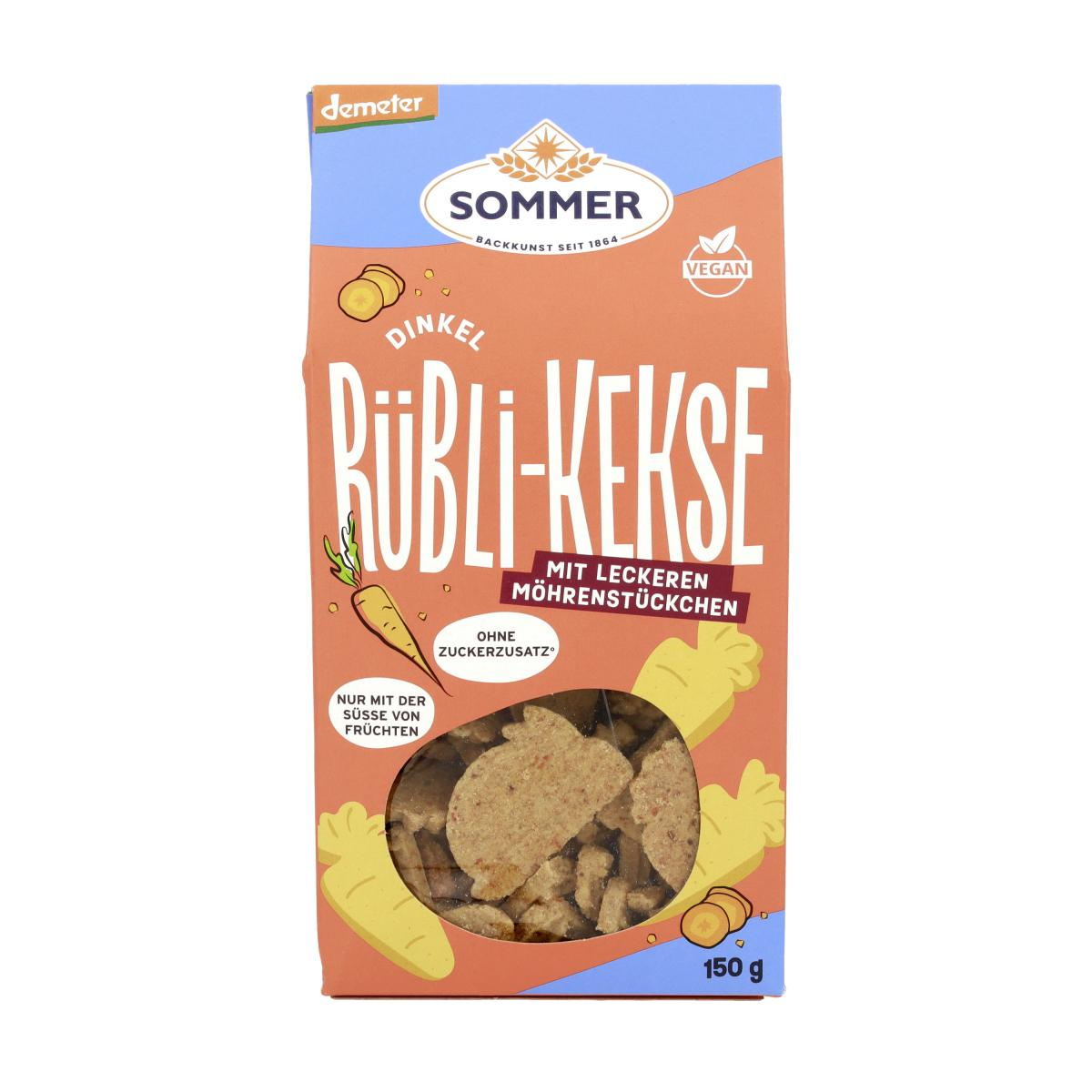 Sommer Dinkel-Rübli-Kekse, 150 gr Packung