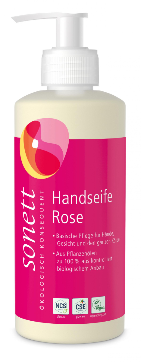 Sonett Handseife Rose, 0,3 ltr Flasche