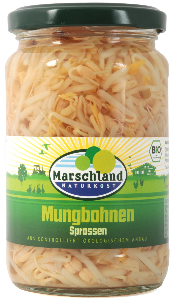Marschland Mungbohnensprossen, 330 gr Glas (175 gr