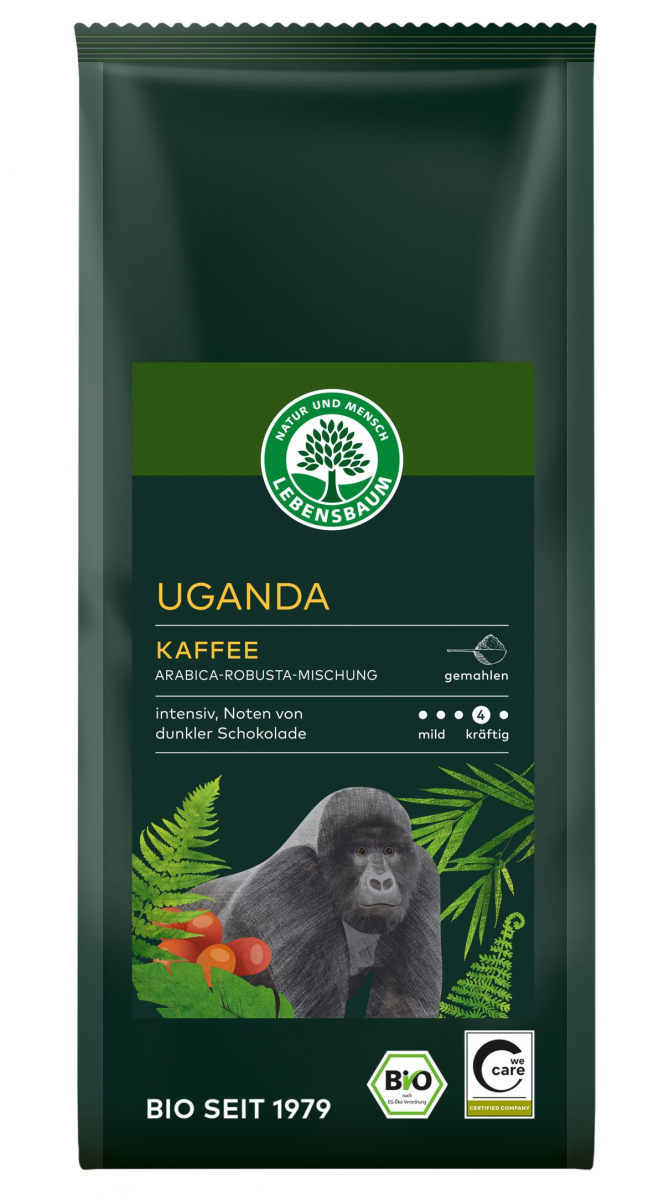 Lebensb Uganda Kaffee, gemahlen, 250 g Packung
