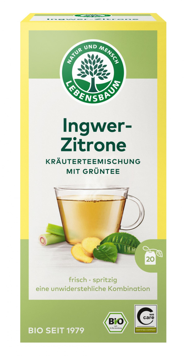 Lebensb Grüntee Ingwer - Zitrone, 2 gr, 20 Btl Pac