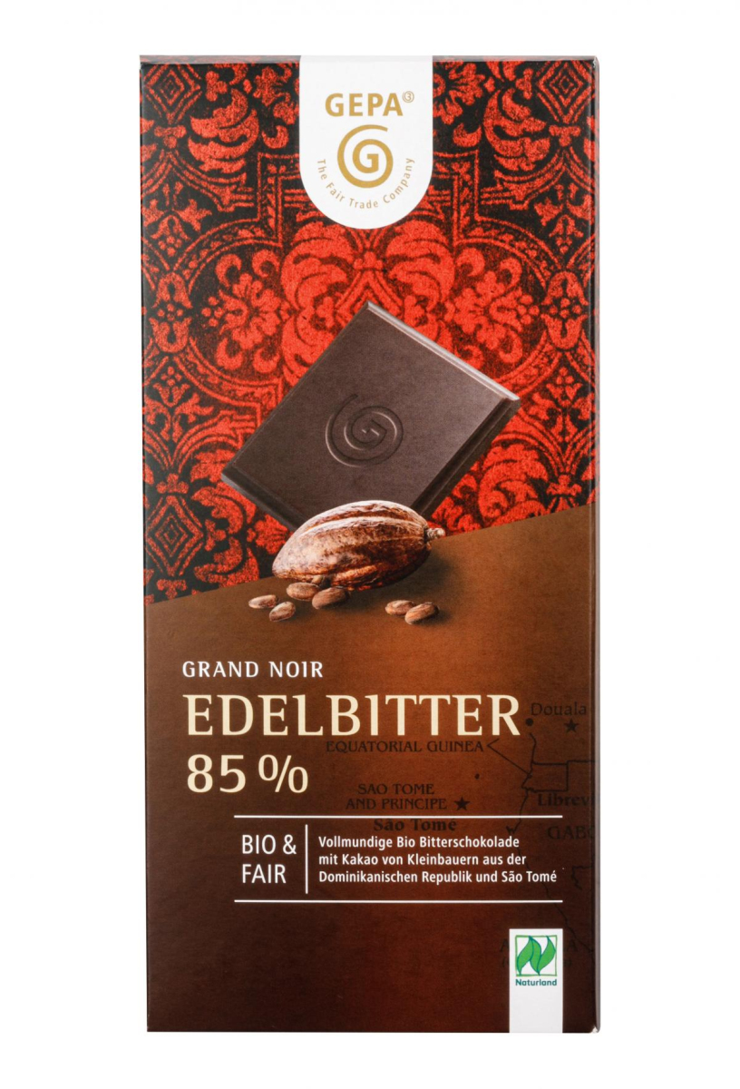 Gepa Grand Noir Edelbitter 85%, 100 gr Stück