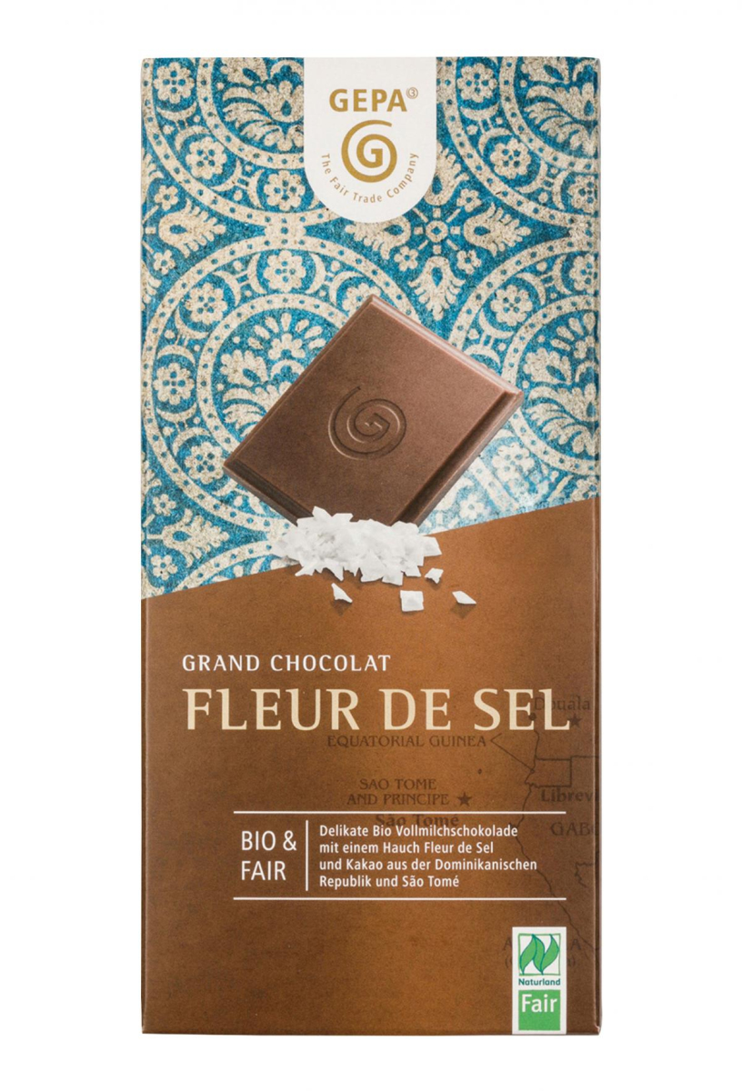 Gepa Grand Chocolat Fleur de Sel 37%, 100 gr Stück