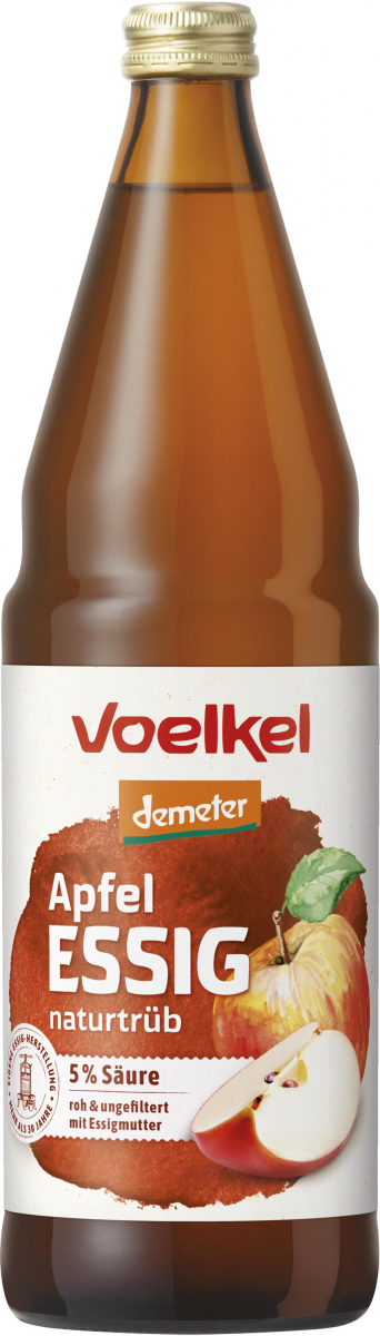Voelkel Apfelessig mit 5% Säure, 0,75 ltr Flasche