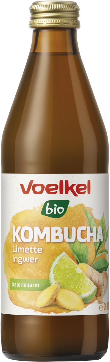 Voelkel Kombucha Limette Ingwer, 0,33 ltr Flasche