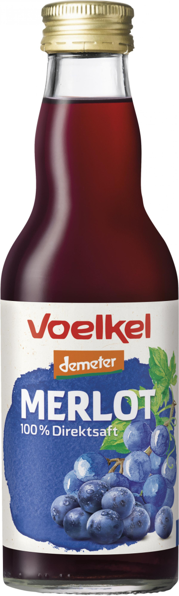 Voelkel Traubensaft Merlot, 0,2 ltr Flasche