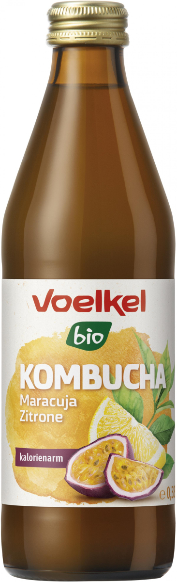 Voelkel Kombucha Maracuja Zitrone, 0,33 L Flasche