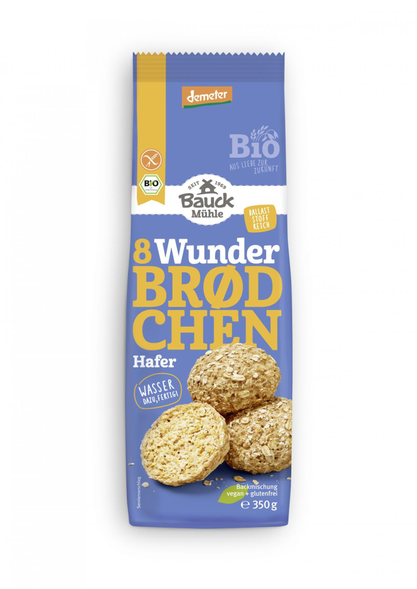 Bauckhof Wunderbrødchen Hafer, 350 g Packung