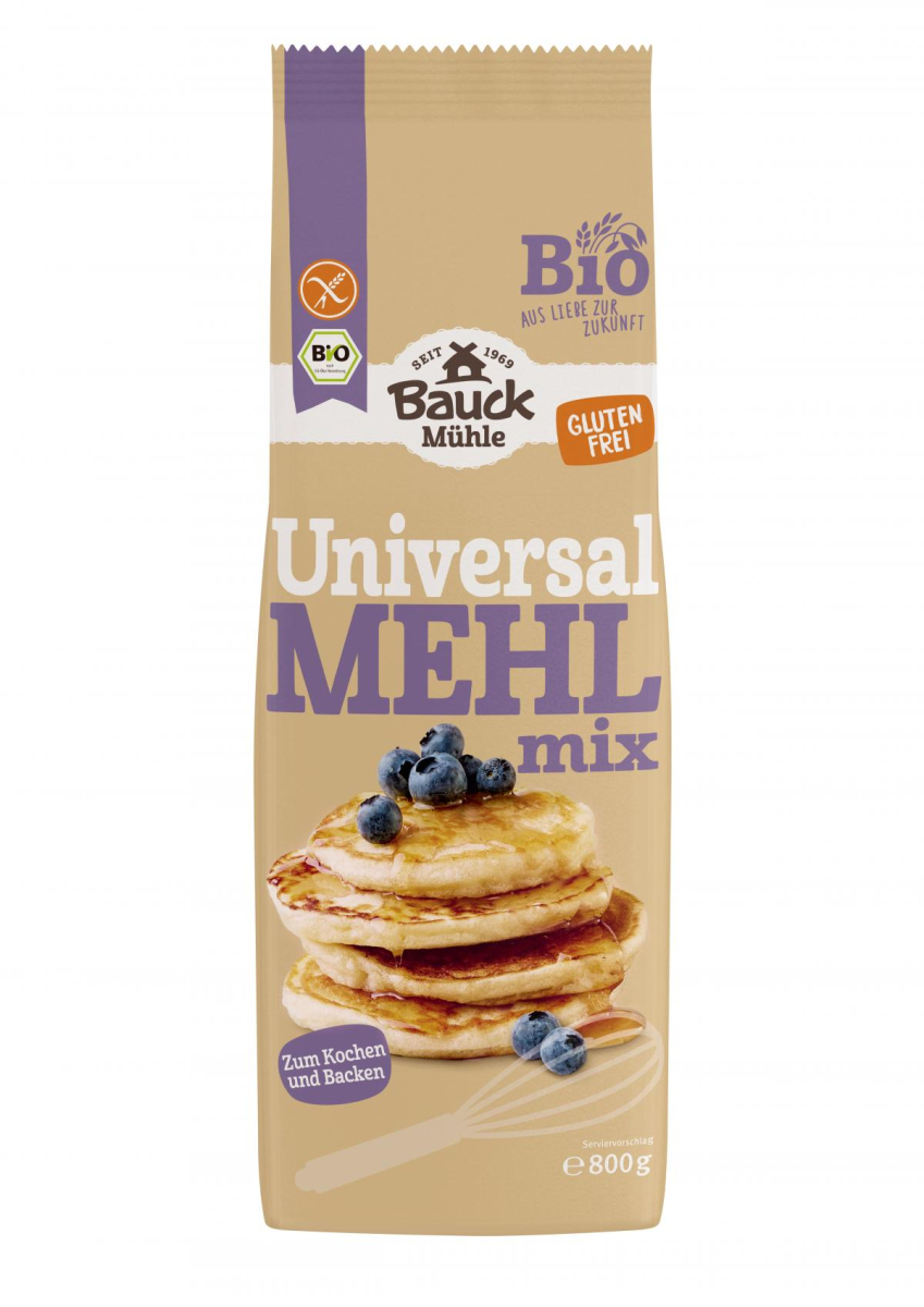 Bauck Hof Mehl-Mix Universal, 800 gr Packung -glut