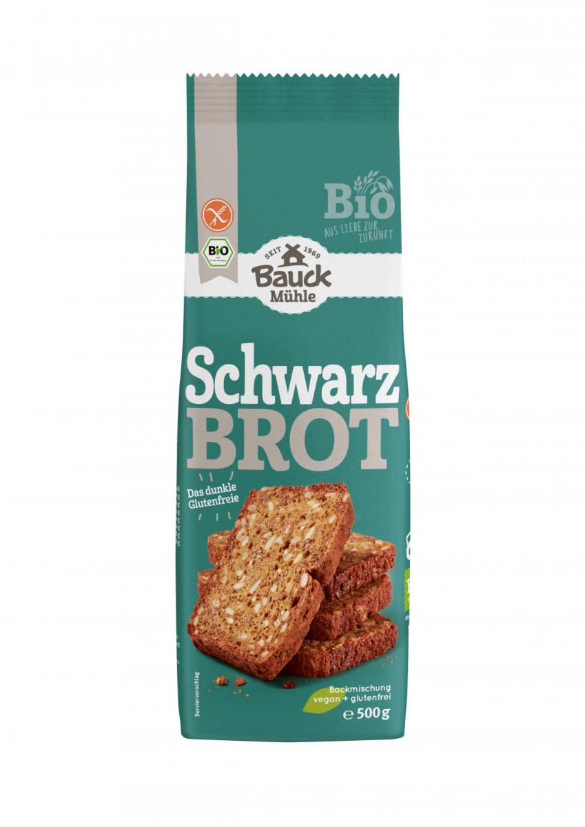 Bauck Hof Schwarzbrot, 500 gr Packung -glutenfrei-