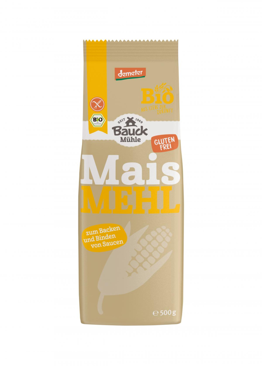 Bauck Hof Maismehl, 500 gr Packung -glutenfrei-