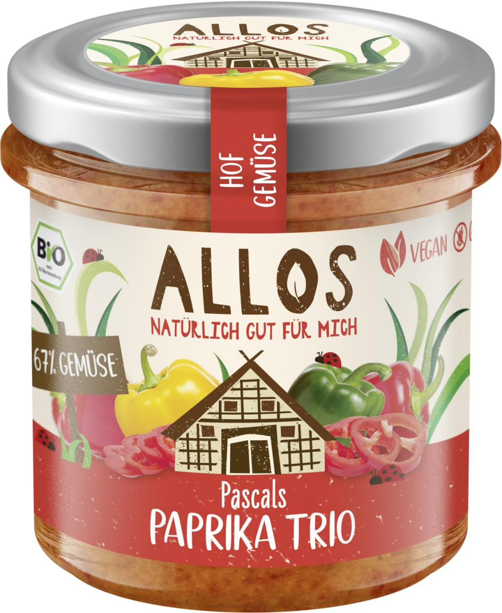 Allos Hof-Gemüse Peters Paprika Trio, 135 gr Glas