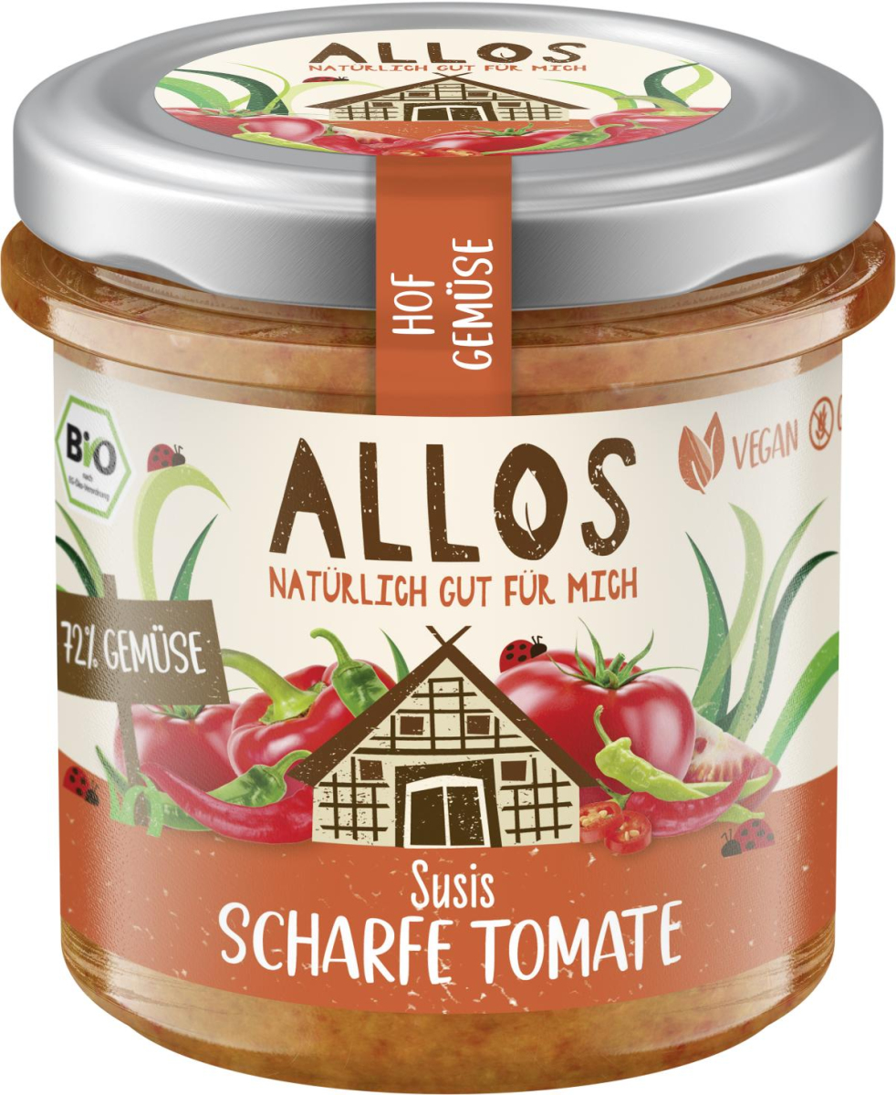 Allos Hof-Gemüse Susis scharfe Tomate, 135 gr Glas