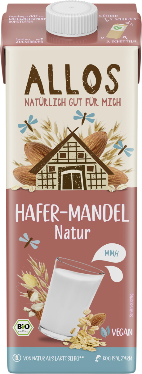 Allos Hafer Mandel Drink, 1 ltr Packung